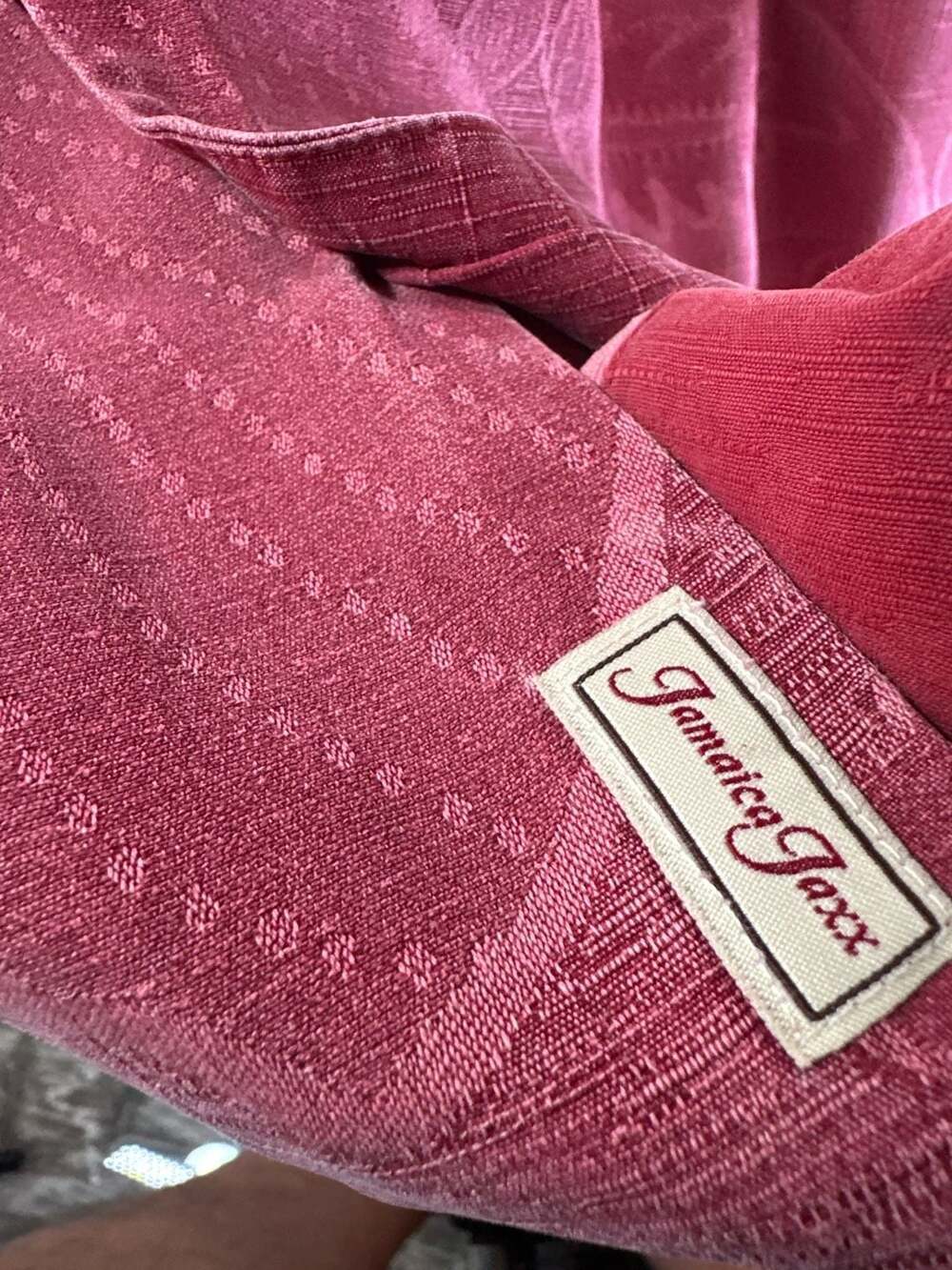 Jamaica Jaxx Authentic Island Style Red 100% Silk Shirt - Picture 7 of 8